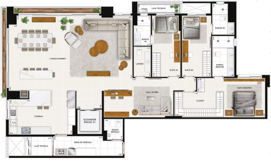 Apartamento, 4 quartos, 201 m² - Foto 61