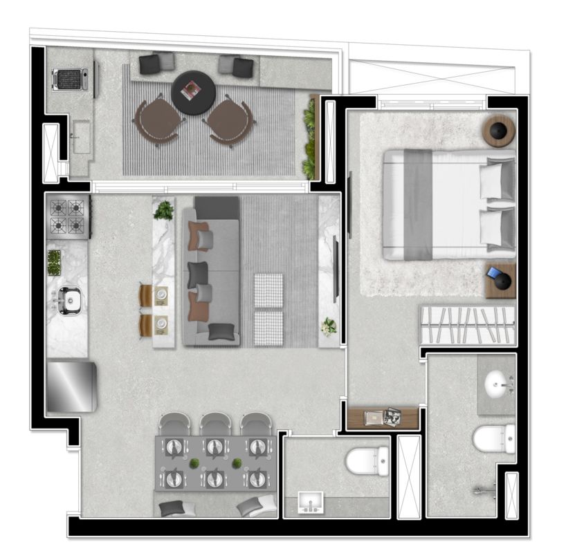 Apartamento à venda com 1 quarto, 49m² - Foto 12