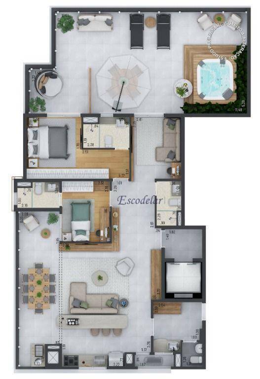 Apartamento à venda com 2 quartos, 183m² - Foto 4