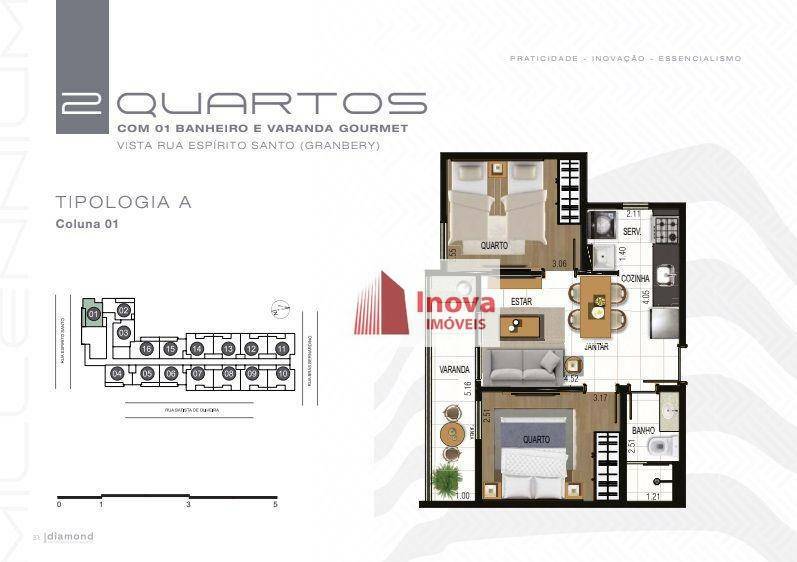 Apartamento à venda com 2 quartos, 49m² - Foto 4