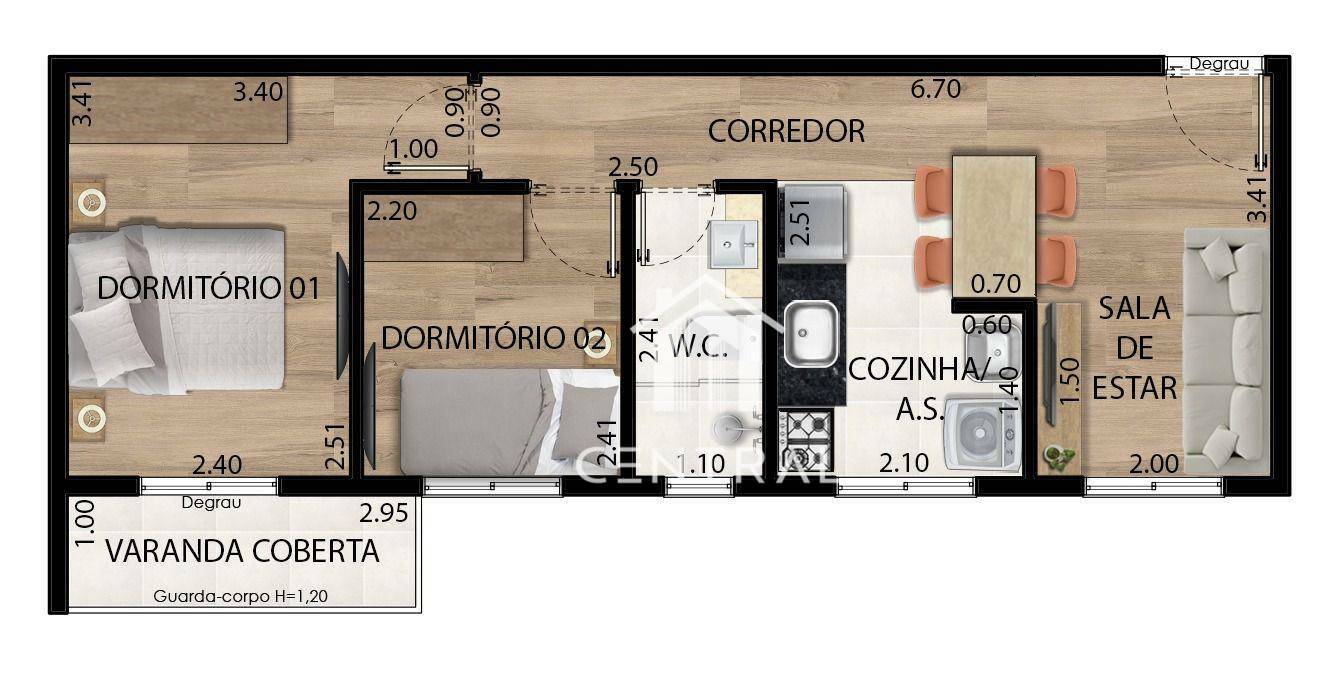 Apartamento à venda com 2 quartos, 42m² - Foto 2