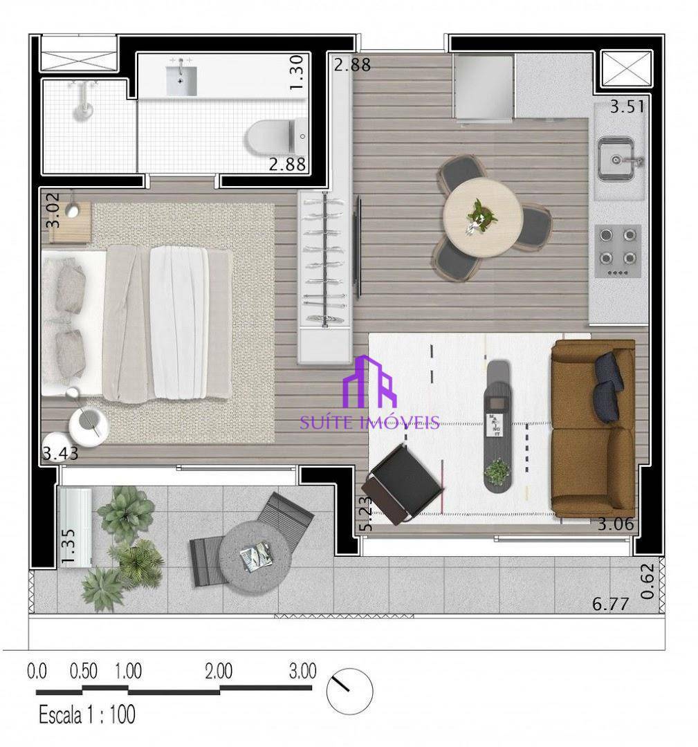 Apartamento à venda com 1 quarto, 62m² - Foto 4