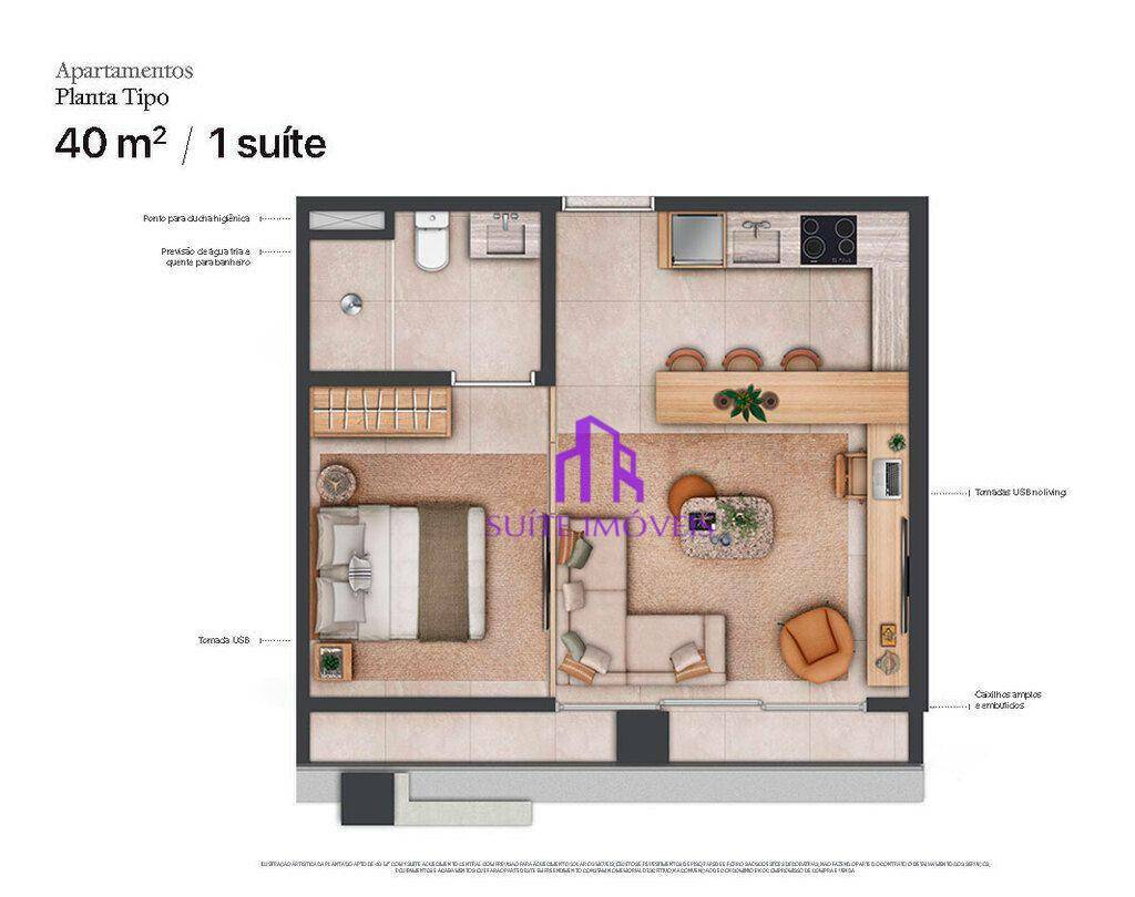 Apartamento à venda com 1 quarto, 77m² - Foto 9