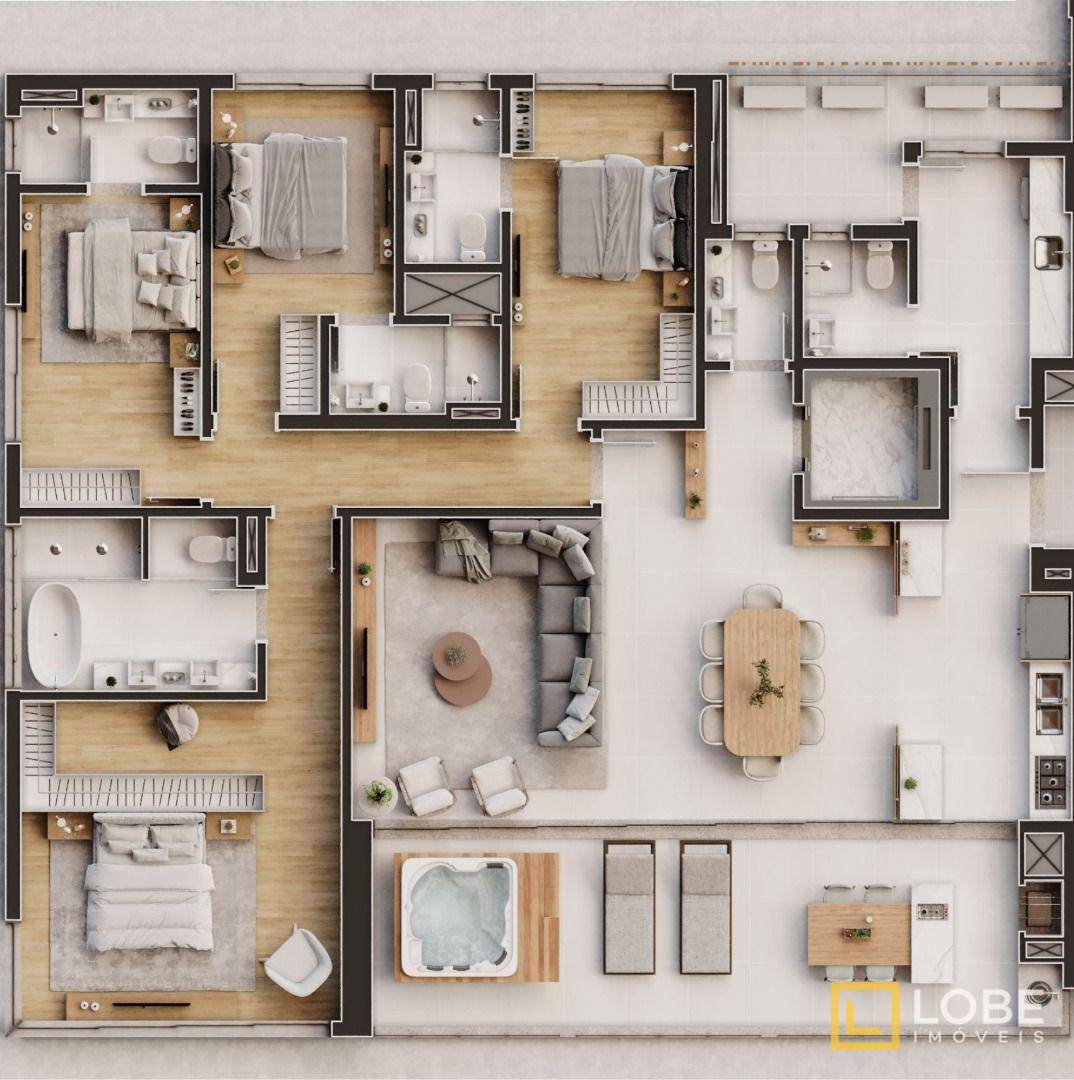 Apartamento à venda com 4 quartos, 211m² - Foto 6