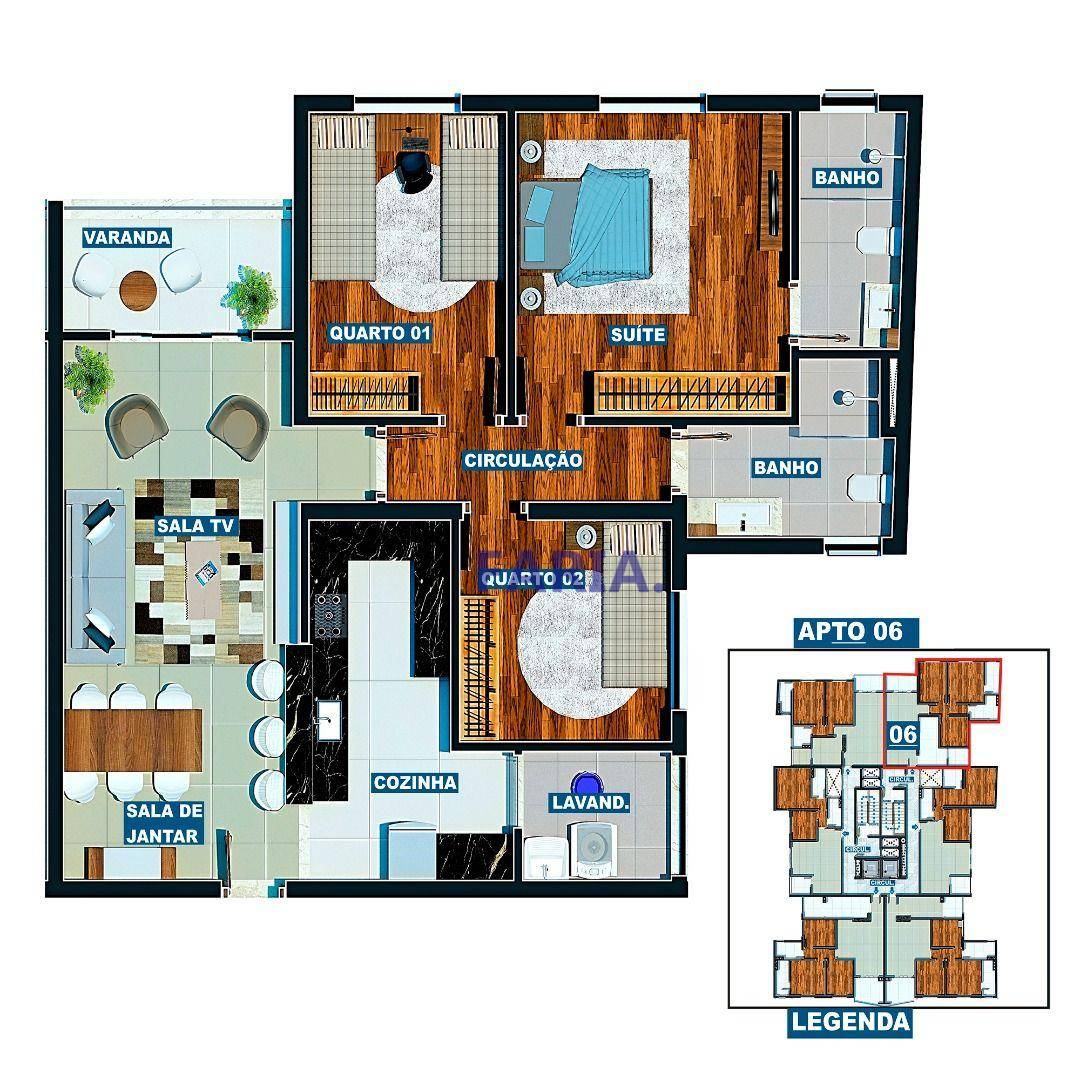 Apartamento, 3 quartos, 107 m² - Foto 2