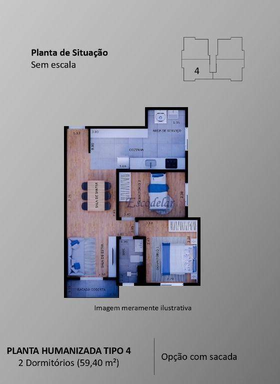 Apartamento à venda com 2 quartos, 59m² - Foto 11