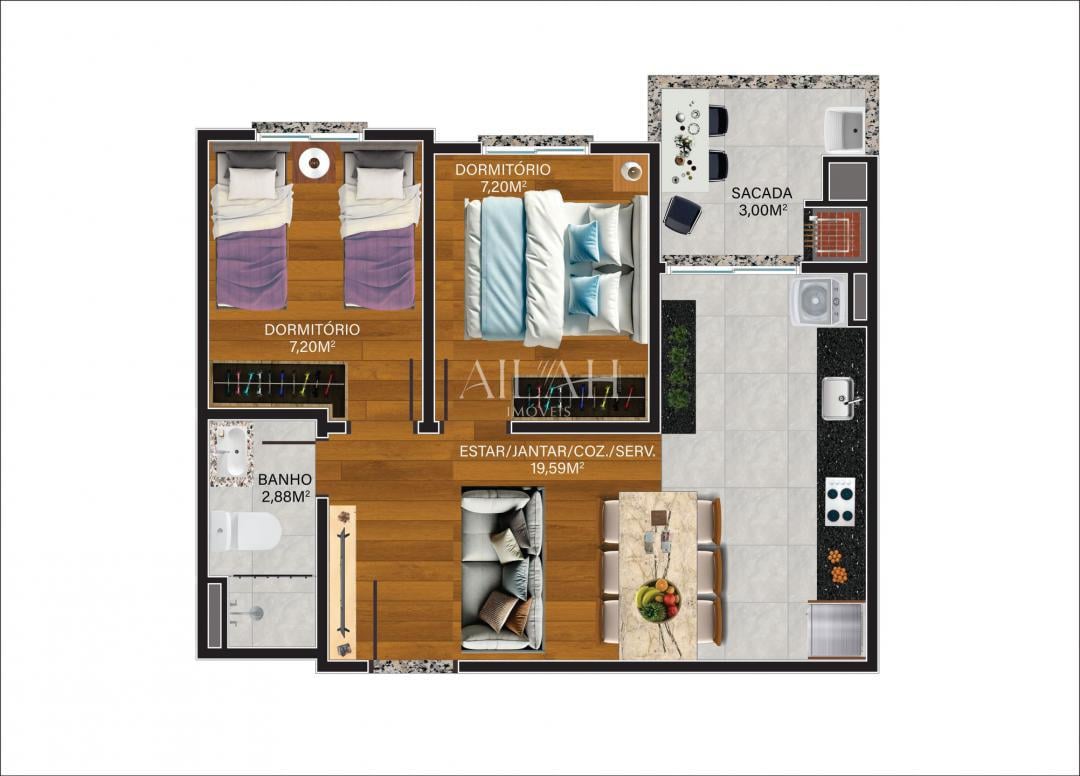 Apartamento à venda com 2 quartos, 47m² - Foto 3