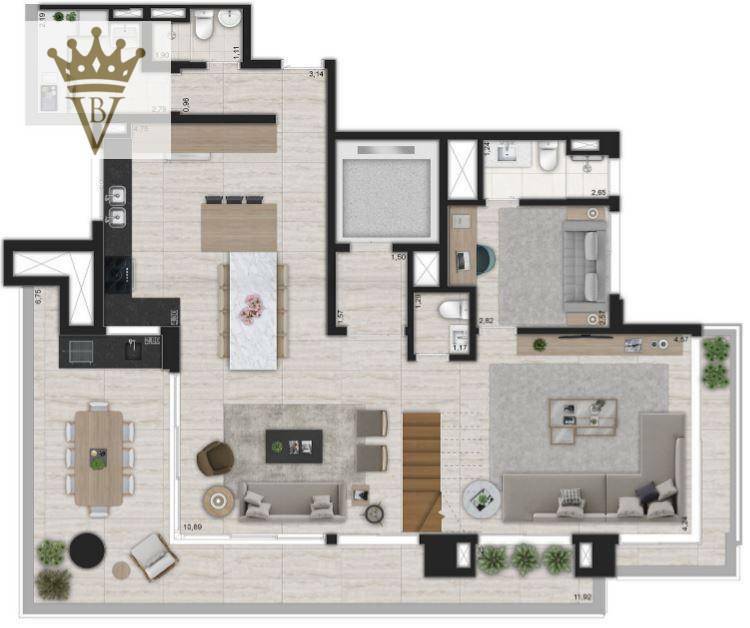 Apartamento à venda com 3 quartos, 153m² - Foto 9