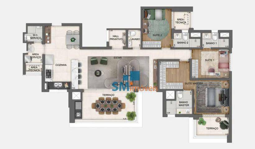 Apartamento à venda com 3 quartos, 138m² - Foto 7