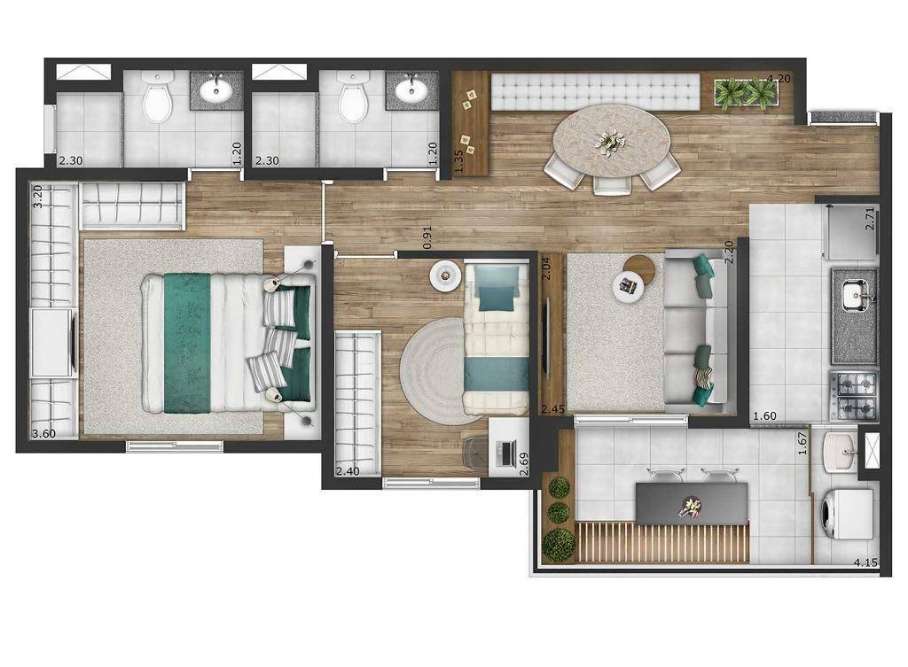 Apartamento à venda com 2 quartos, 57m² - Foto 36