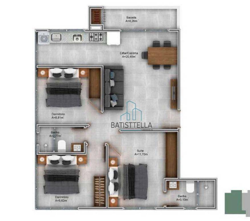 Apartamento à venda com 3 quartos, 73m² - Foto 4