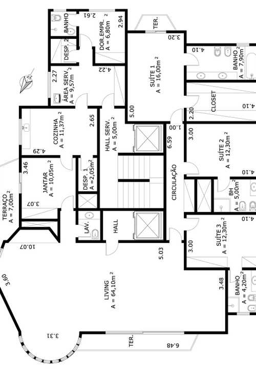 Apartamento à venda com 3 quartos, 234m² - Foto 2