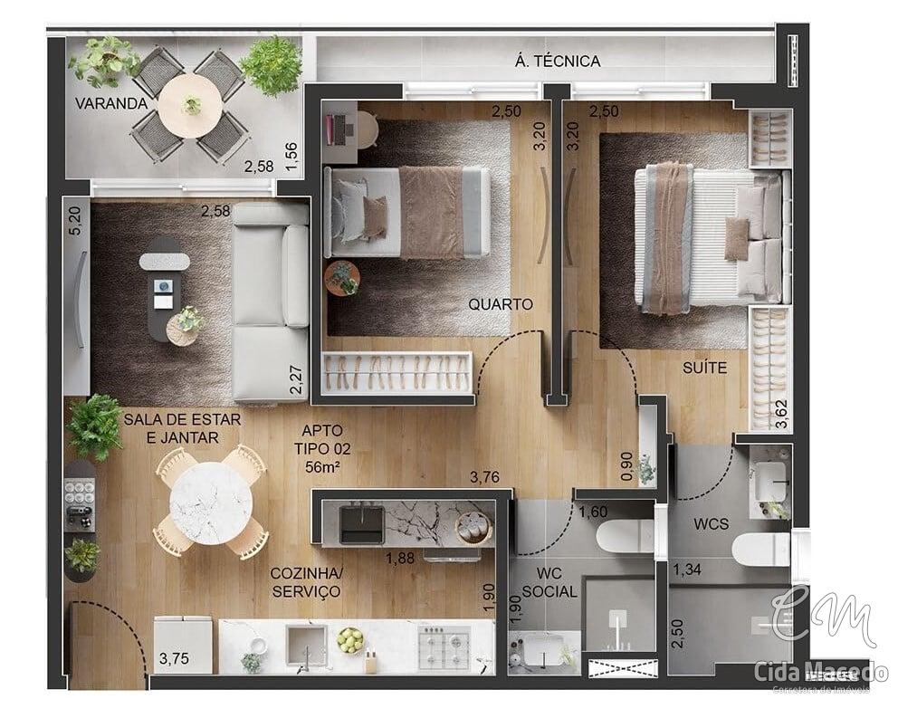 Apartamento à venda com 2 quartos, 59m² - Foto 24