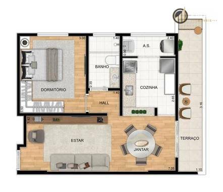 Apartamento à venda com 1 quarto, 53m² - Foto 10