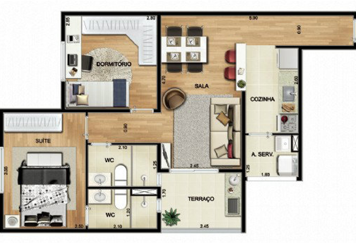 Apartamento à venda com 2 quartos, 65m² - Foto 2