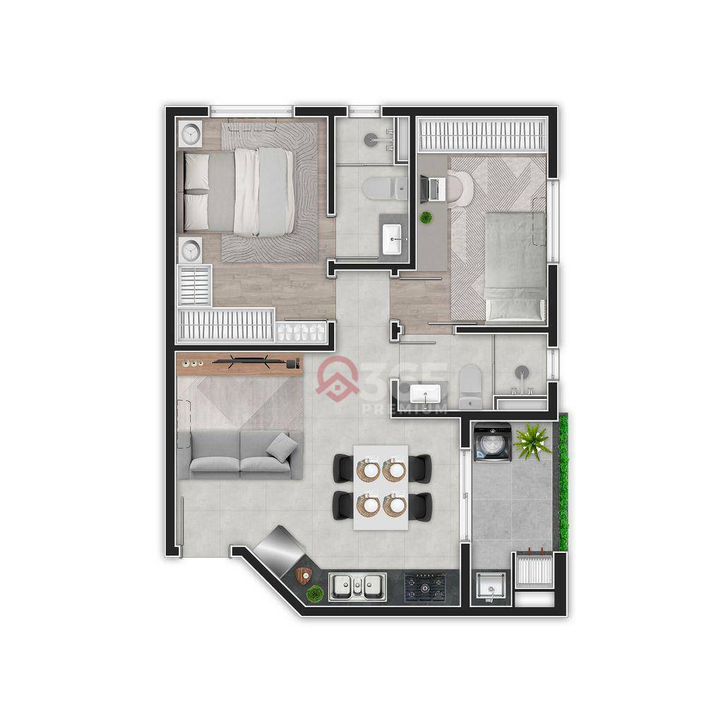 Apartamento à venda com 2 quartos, 64m² - Foto 3