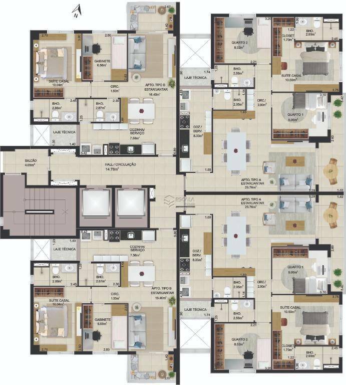 Apartamento à venda com 3 quartos, 88m² - Foto 89