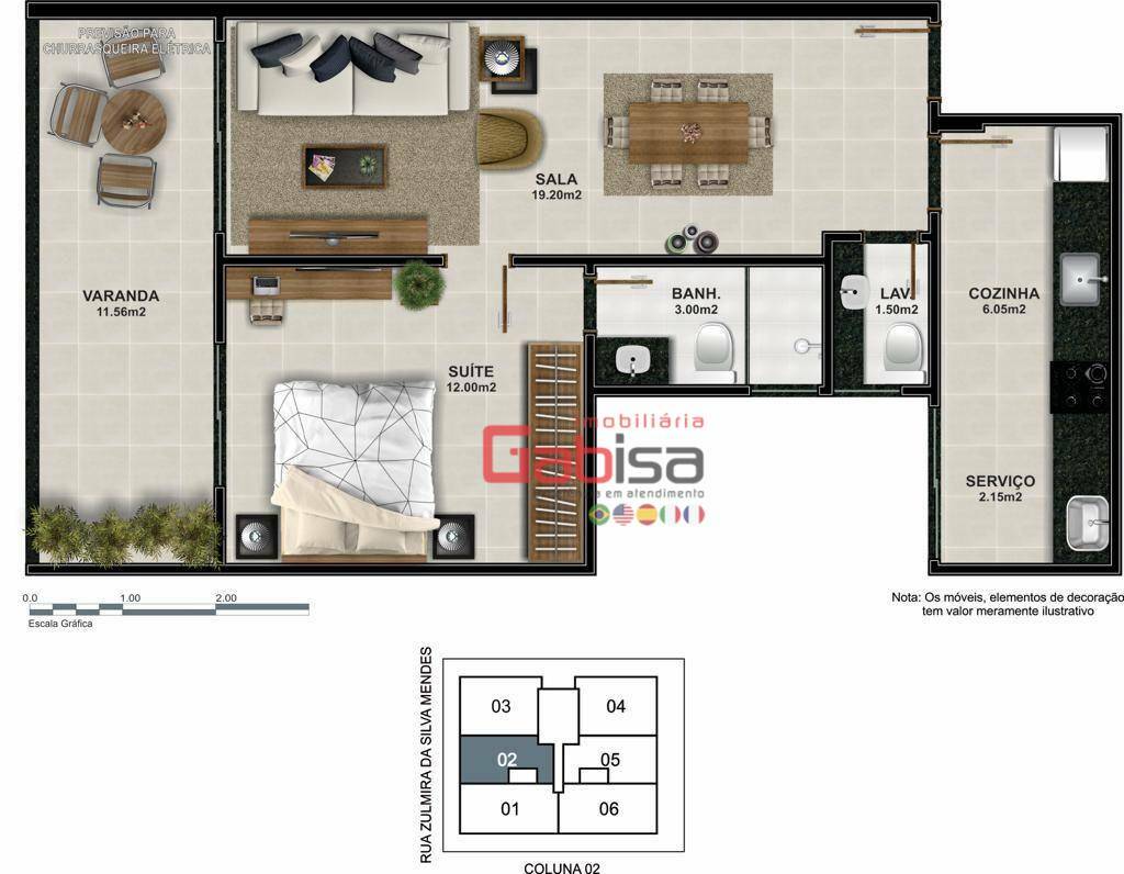 Apartamento à venda com 1 quarto, 60m² - Foto 7