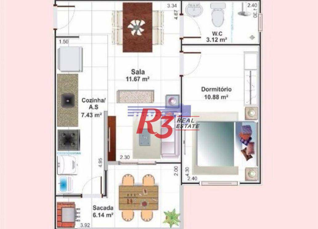 Apartamento à venda com 1 quarto, 44m² - Foto 12