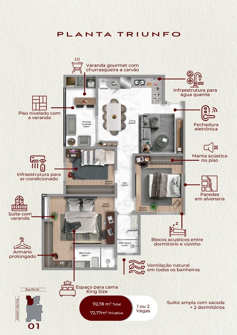 Apartamento à venda com 2 quartos, 112m² - Foto 5