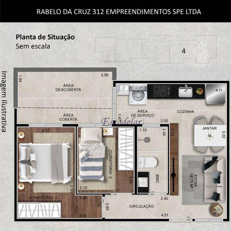 Apartamento à venda com 2 quartos, 43m² - Foto 10