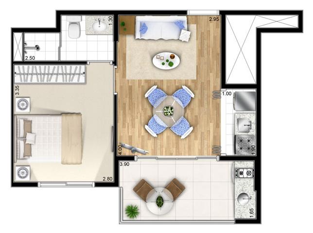 Apartamento à venda com 1 quarto, 52m² - Foto 4