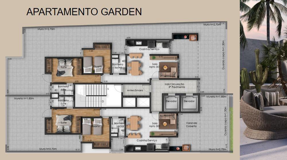 Apartamento à venda com 2 quartos, 133m² - Foto 2