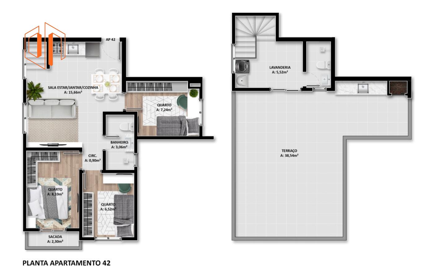 Apartamento à venda com 3 quartos, 55m² - Foto 14