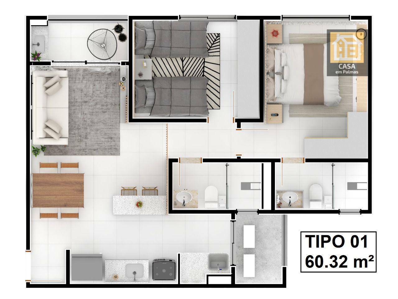 Apartamento à venda com 2 quartos, 60m² - Foto 5