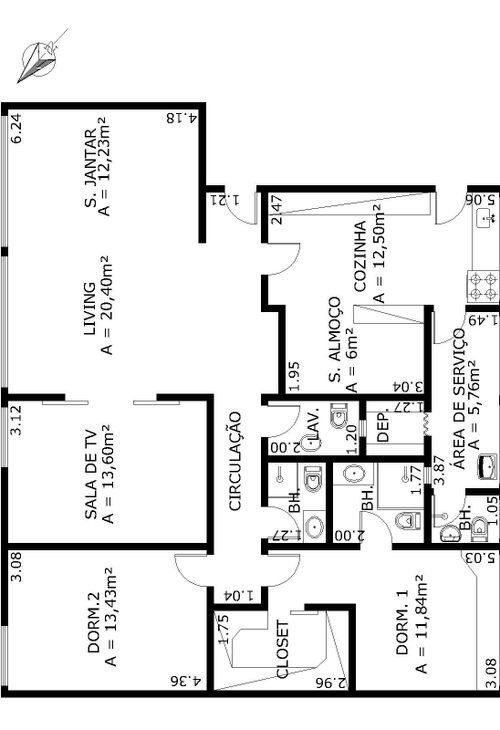 Apartamento à venda com 3 quartos, 341m² - Foto 3