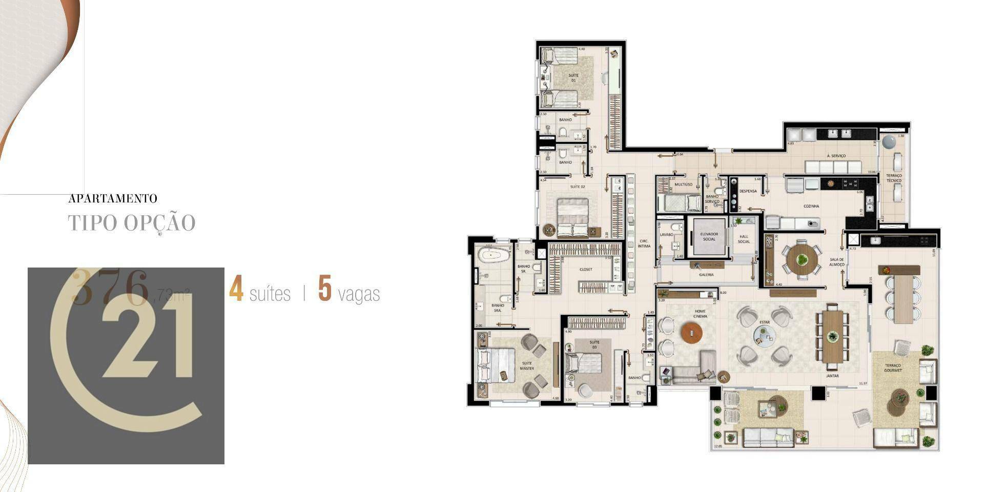 Apartamento à venda com 4 quartos, 376m² - Foto 13