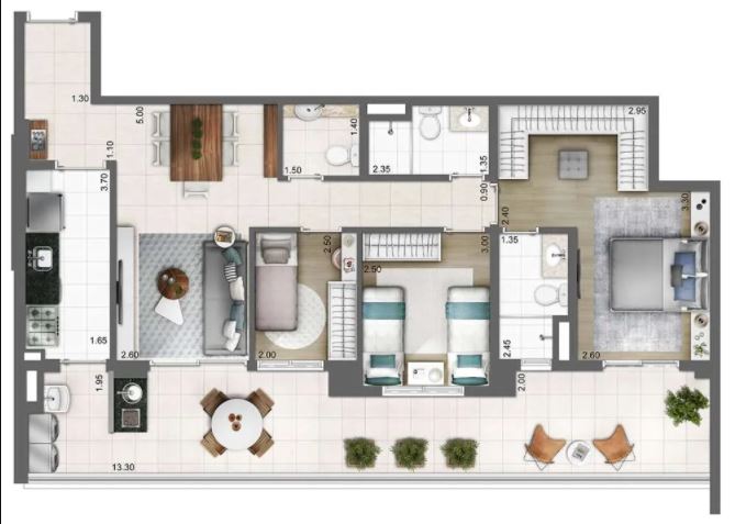 Apartamento à venda com 3 quartos, 103m² - Foto 9