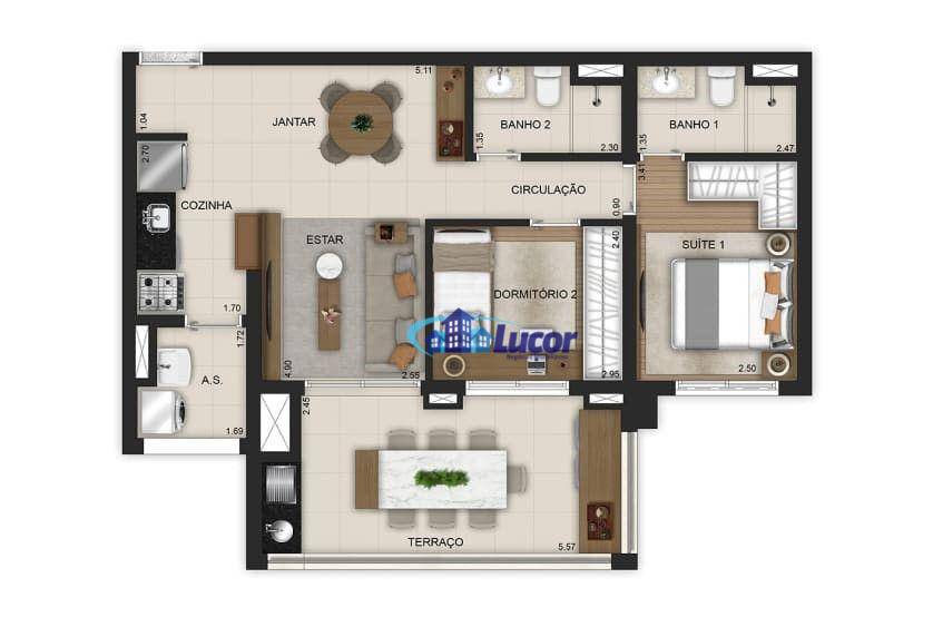 Apartamento à venda com 2 quartos, 73m² - Foto 4