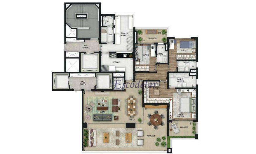 Apartamento à venda com 3 quartos, 208m² - Foto 21