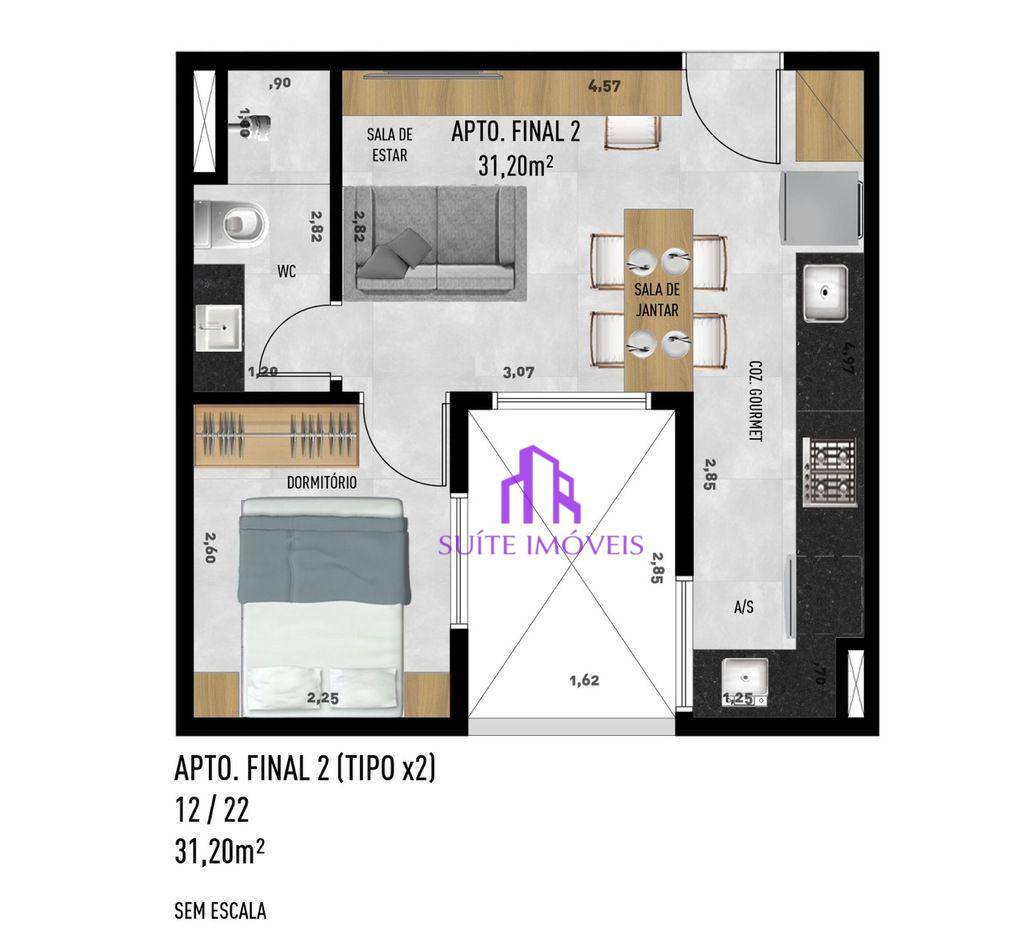 Apartamento à venda com 2 quartos, 37m² - Foto 28