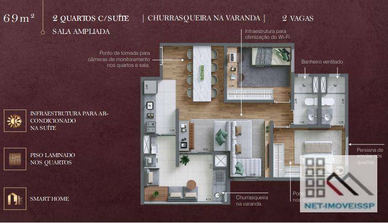 Apartamento à venda com 2 quartos, 69m² - Foto 13