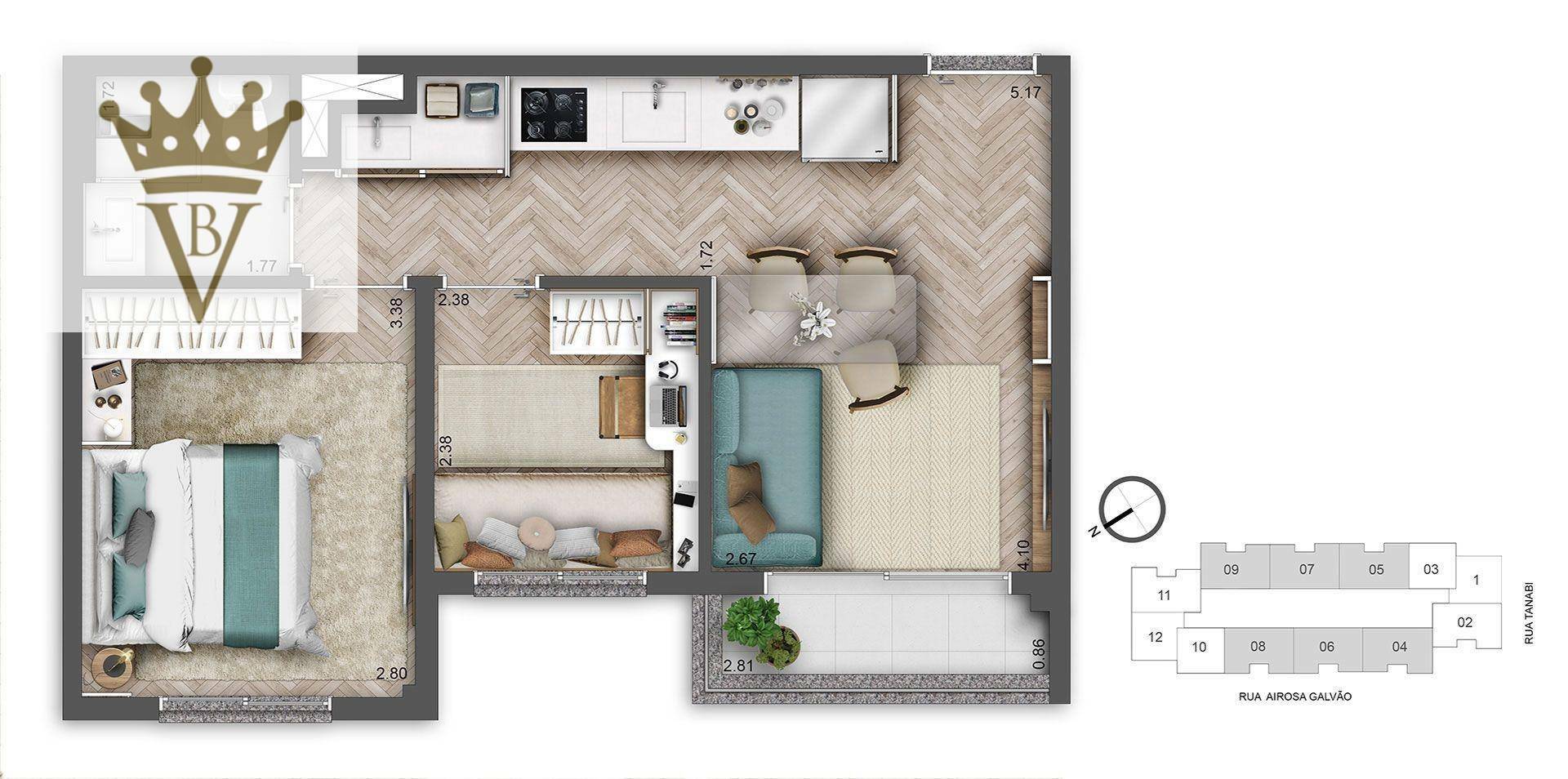 Apartamento à venda com 2 quartos, 38m² - Foto 1