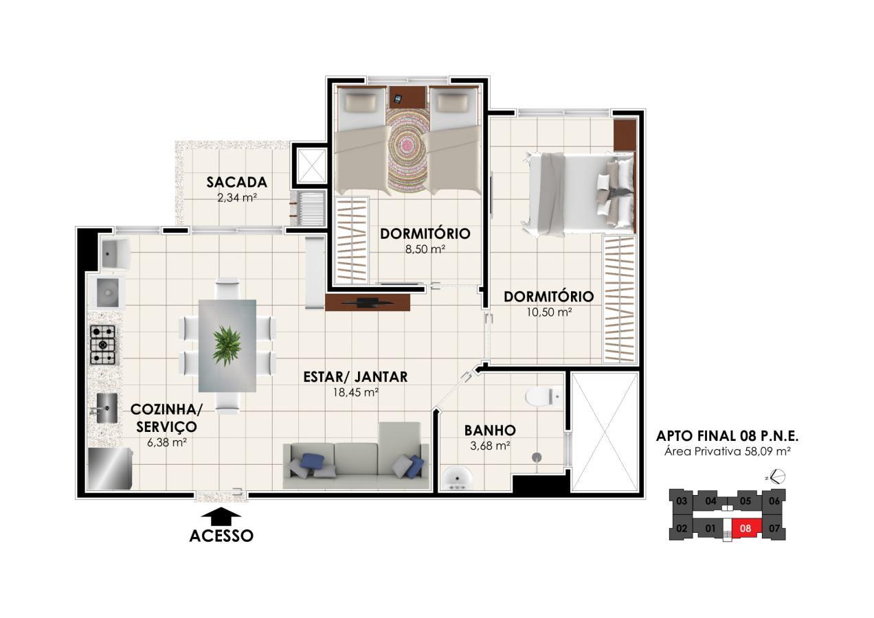 Apartamento à venda com 2 quartos, 54m² - Foto 26