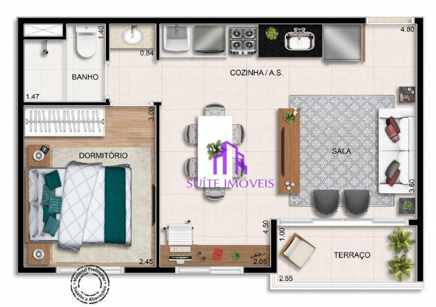 Apartamento à venda com 2 quartos, 37m² - Foto 10