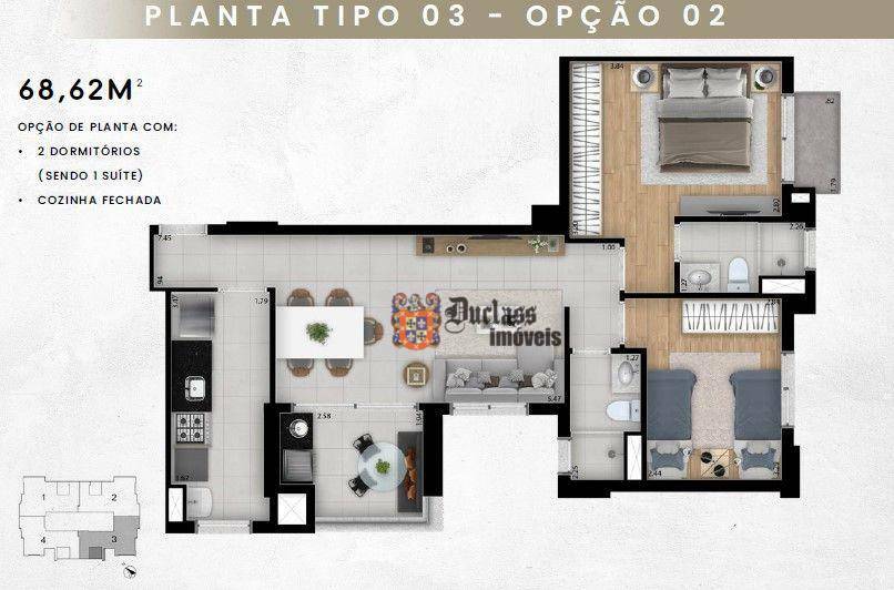 Apartamento à venda com 2 quartos, 68m² - Foto 8