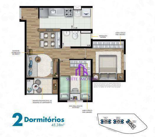 Apartamento à venda com 2 quartos, 45m² - Foto 15