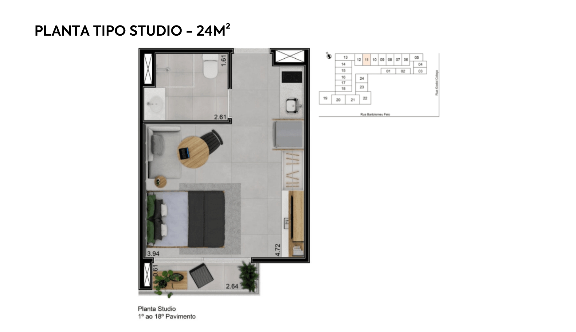 Kitnet e Studio à venda com 1 quarto, 24m² - Foto 5