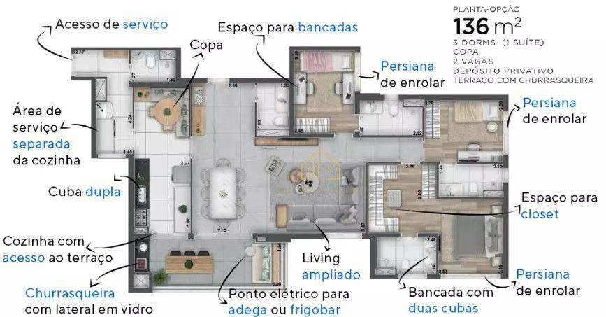 Apartamento à venda com 3 quartos, 136m² - Foto 25