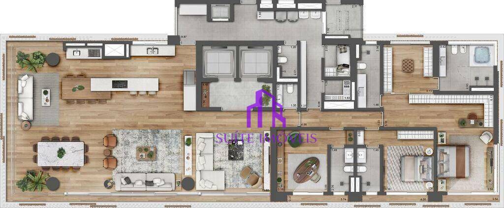 Apartamento à venda com 4 quartos, 355m² - Foto 3