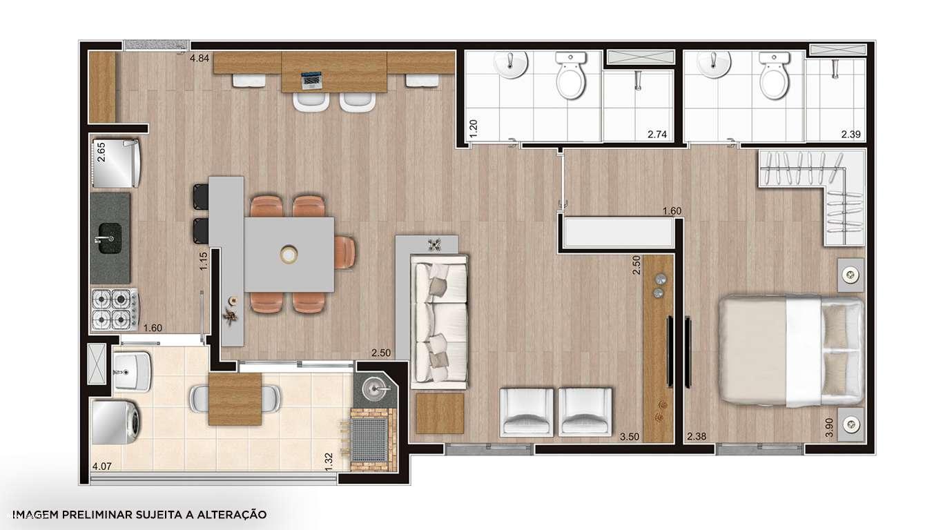 Apartamento à venda com 2 quartos, 60m² - Foto 14