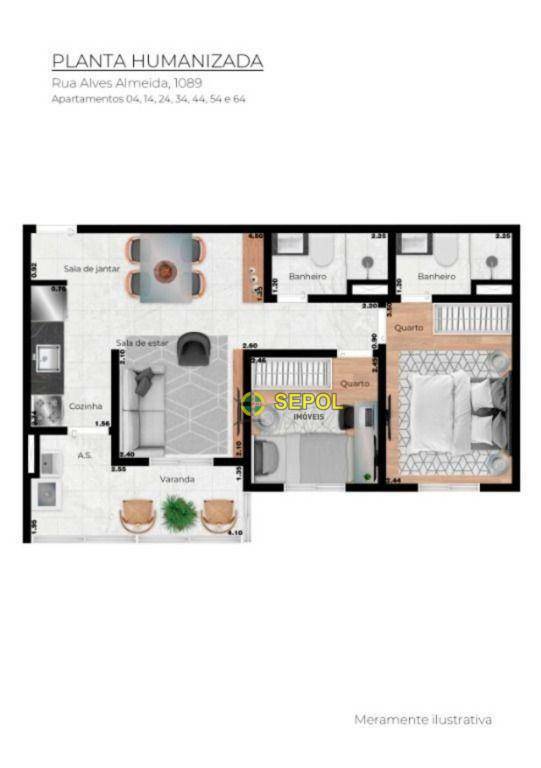 Apartamento à venda com 2 quartos, 50m² - Foto 10