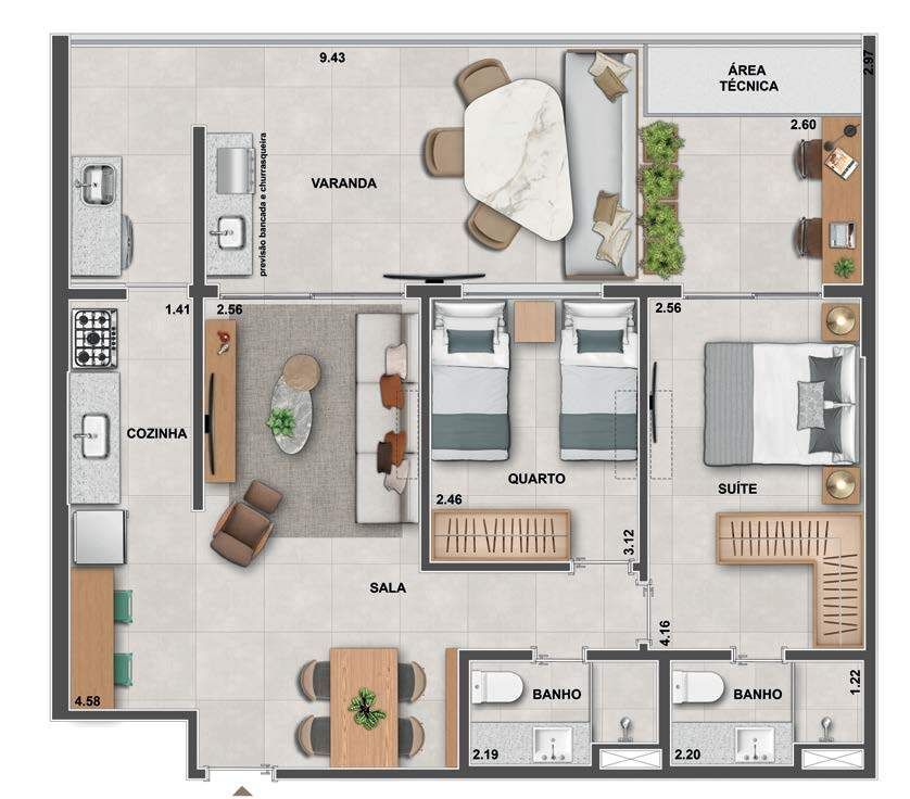 Apartamento à venda com 2 quartos, 157m² - Foto 29