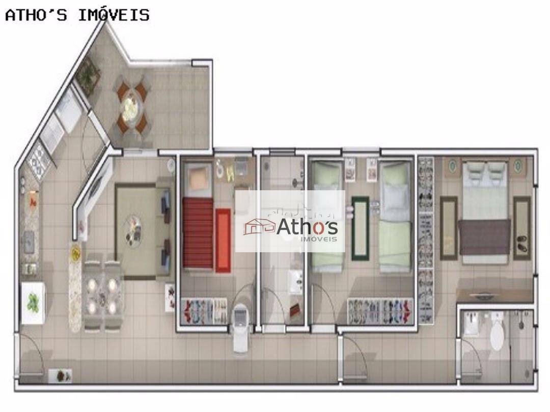 Apartamento à venda com 2 quartos, 82m² - Foto 2