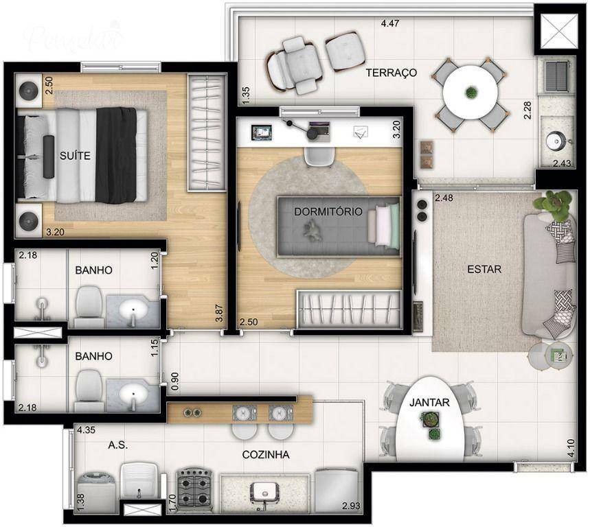 Apartamento Lançamentos com 2 quartos, 54m² - Foto 15