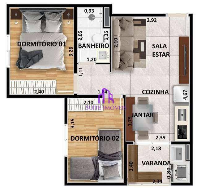 Apartamento à venda com 2 quartos, 61m² - Foto 10